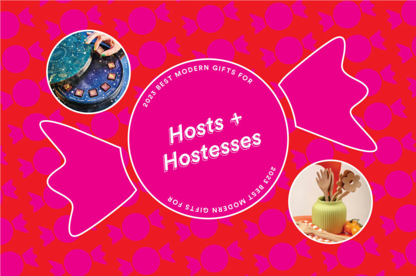 two tone pink banner ad for hosts and hostesses gift guide