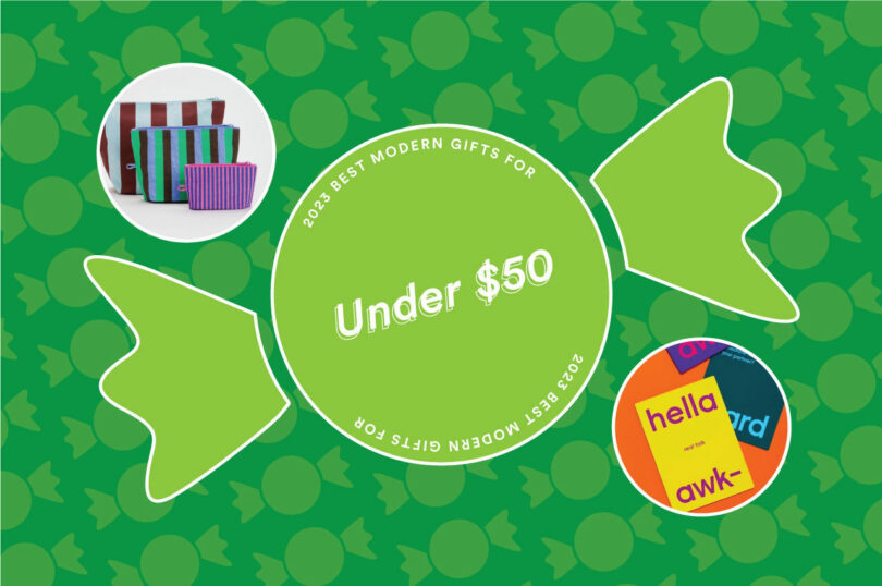two toned green candy themed gift guide banner