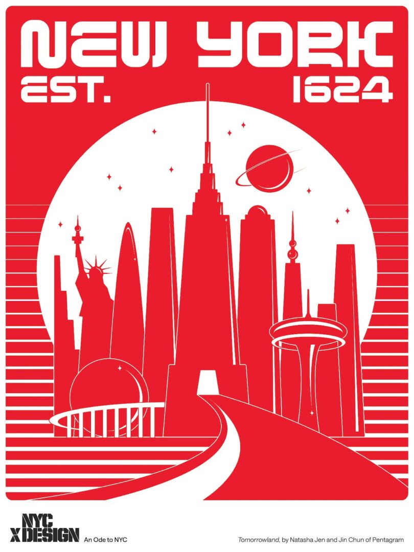red and white futuristic power of New York