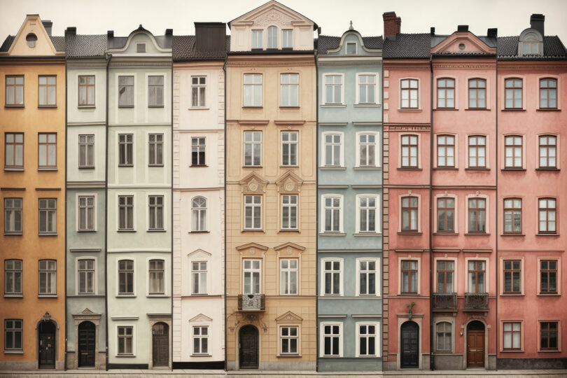 Traditional Swedish facades.