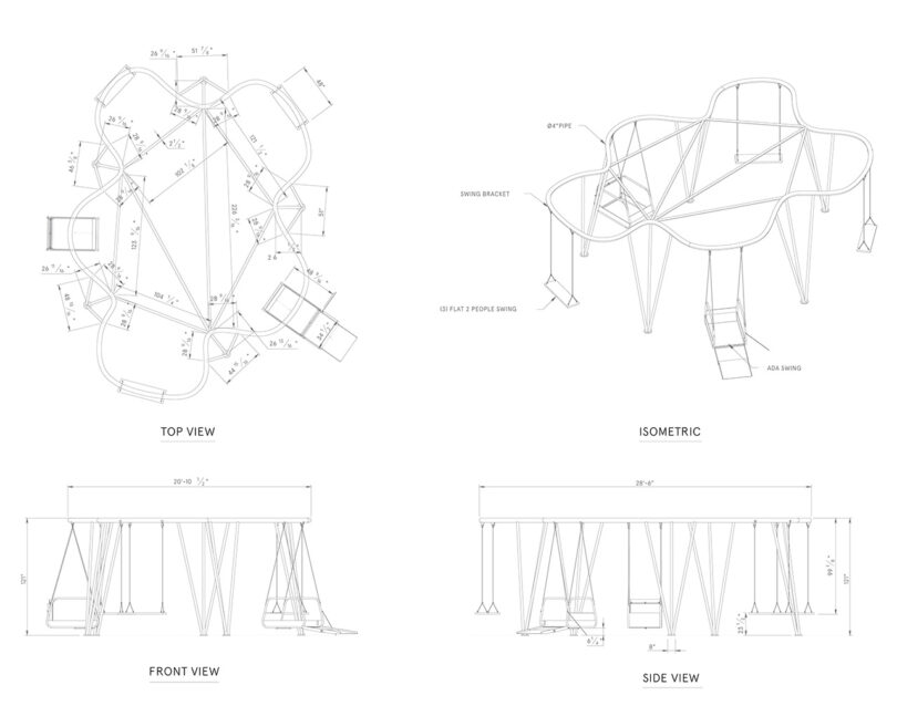 sketches of public installation swings