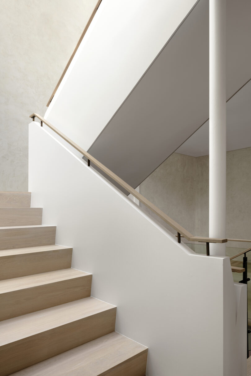 modern white staircase