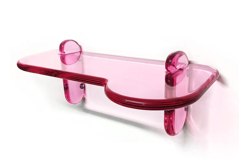 pink resin vanity on a white background