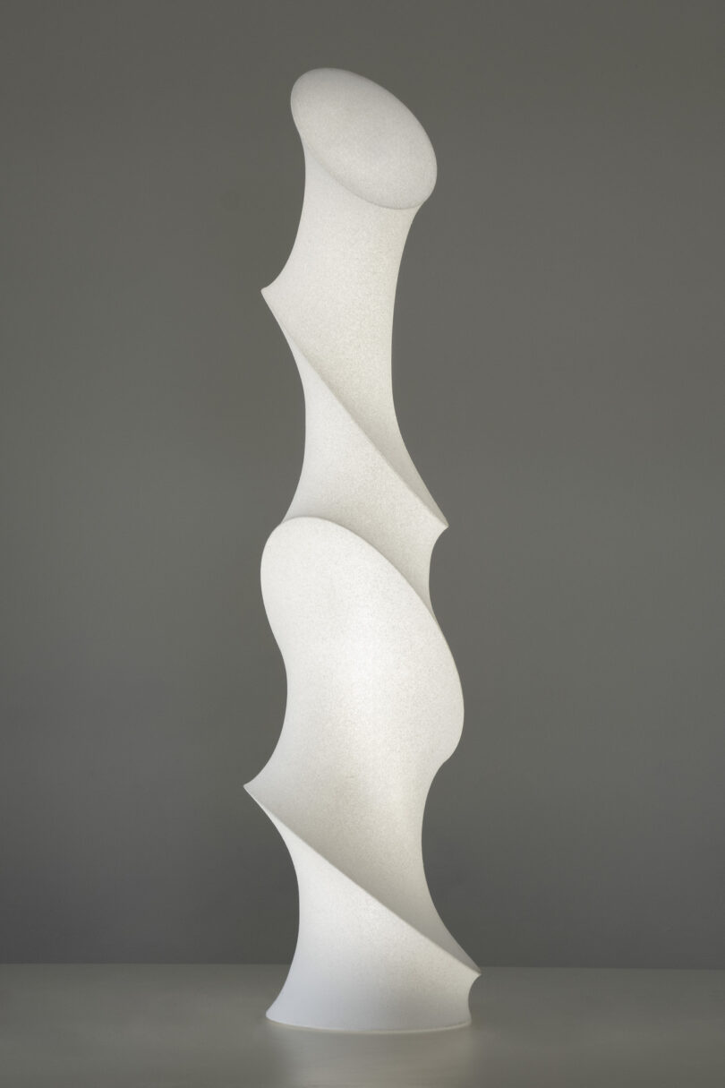 white sculptural lamp