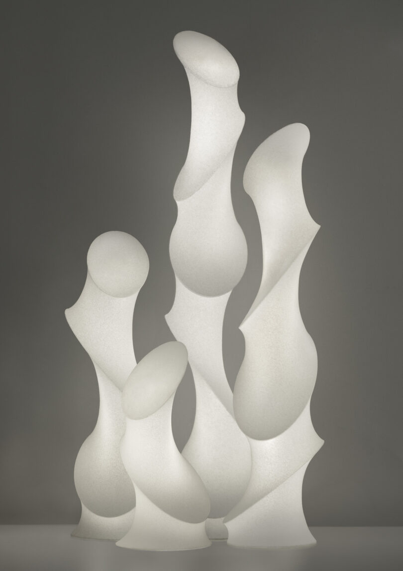 white sculptural lamp