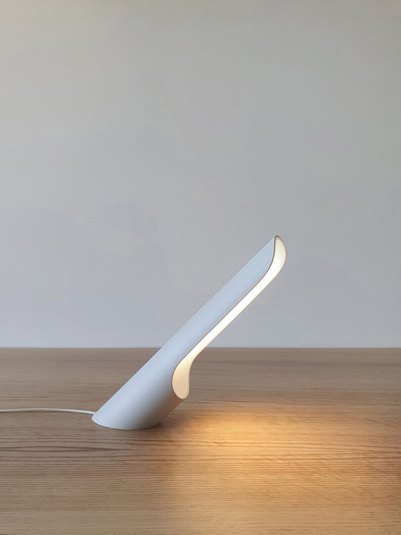 minimalist slanted table lamp