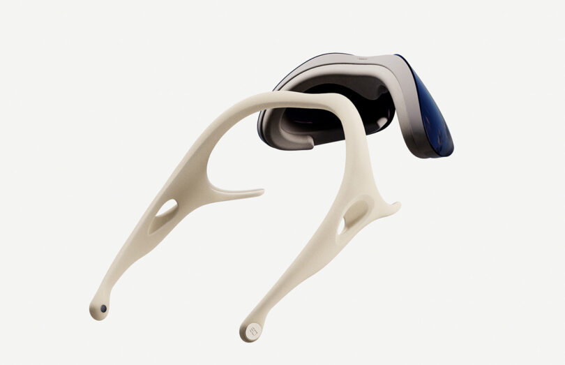 Issé concept shown disassembling lens section from arms, allowing wearer to change out frames from fitness to fashionable forms.