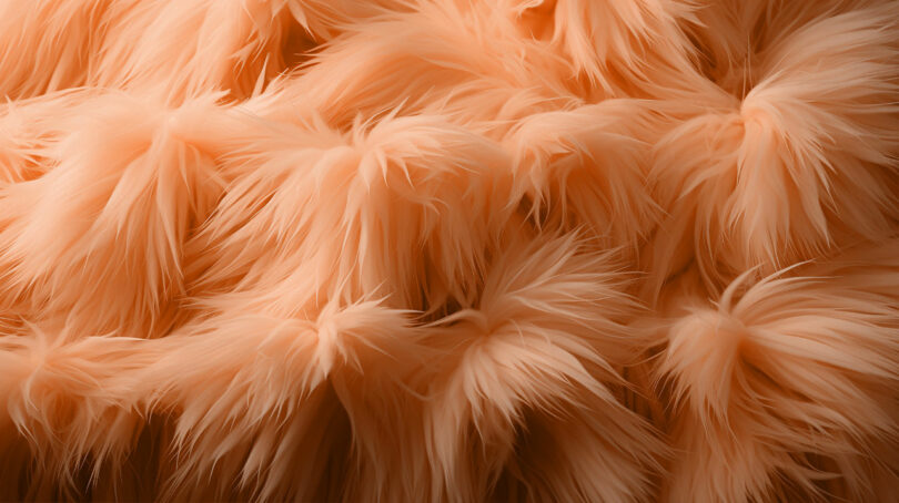image of fuzzy peach colored fabric