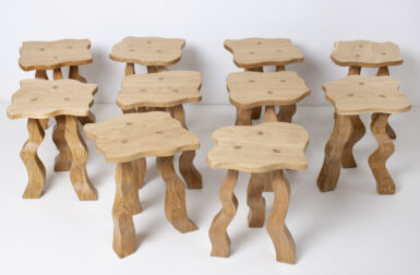 These Handcrafted Rippled Stools Are Curvy + Playful